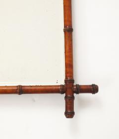 Small Faux Bamboo Carved Frame Mirror England 1940s - 4387320