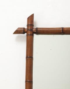 Small Faux Bamboo Carved Frame Mirror England 1940s - 4387283