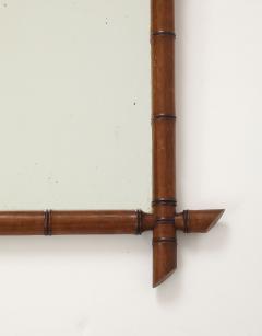 Small Faux Bamboo Carved Frame Mirror England 1940s - 4387285