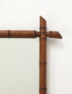 Small Faux Bamboo Carved Frame Mirror England 1940s - 4387286
