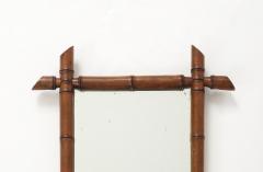 Small Faux Bamboo Carved Frame Mirror England 1940s - 4387289