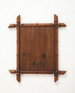 Small Faux Bamboo Carved Frame Mirror England 1940s - 4387290