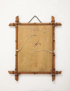 Small Faux Bamboo Carved Frame Mirror England 1940s - 4387269