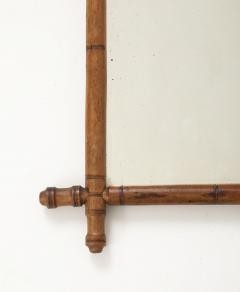 Small Faux Bamboo Carved Frame Mirror England 1940s - 4387066