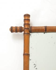 Small Faux Bamboo Carved Frame Mirror England 1940s - 4386766