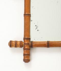 Small Faux Bamboo Carved Frame Mirror England 1940s - 4386767