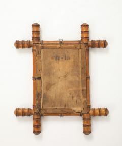 Small Faux Bamboo Carved Frame Mirror England 1940s - 4386772