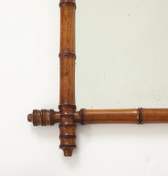 Small Faux Bamboo Carved Frame Mirror England 1940s - 4387357