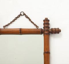 Small Faux Bamboo Carved Frame Mirror England 1940s - 4387359