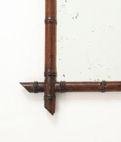 Small Faux Bamboo Carved Frame Mirror England 1940s - 4387348