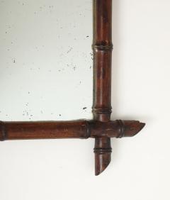 Small Faux Bamboo Carved Frame Mirror England 1940s - 4387350