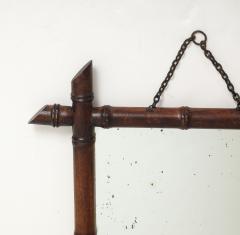 Small Faux Bamboo Carved Frame Mirror England 1940s - 4387351