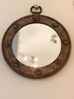 Small French 1950s Round Mirror - 1493317