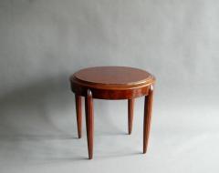 Small French Art Deco Round Mahogany Side Table - 370832