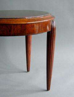 Small French Art Deco Round Mahogany Side Table - 370837
