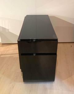 Small French Art Deco Sideboard Macassar and Black Lacquer 1930s - 1958754