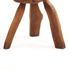 Small French Rustic Hardwood Table or Stool C 1950 - 4734626