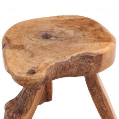 Small French Rustic Hardwood Table or Stool C 1950 - 4734628