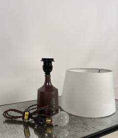 Small Glazed French Ceramic Cylinder Lamp - 3623677