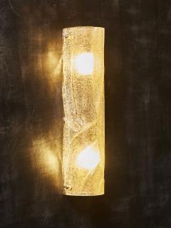 Small Gold Speckled Murano Glass Wall Sconces - 2237883