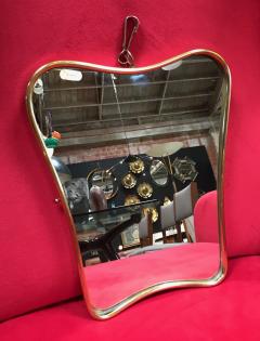 Small Italian Minimal Curvilinear Brass Mirror 1950s - 988219