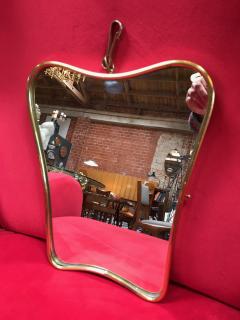 Small Italian Minimal Curvilinear Brass Mirror 1950s - 988222