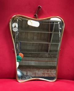 Small Italian Minimal Curvilinear Brass Mirror 1950s - 988223