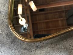 Small Italian Minimal Curvilinear Brass Mirror 1950s - 988225