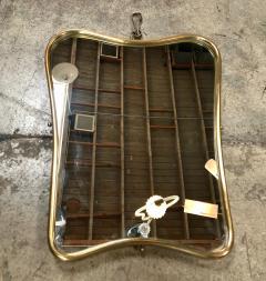 Small Italian Minimal Curvilinear Brass Mirror 1950s - 988227