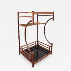 Small Japanese Bamboo and Black Lacquer Utility Stand - 1482147