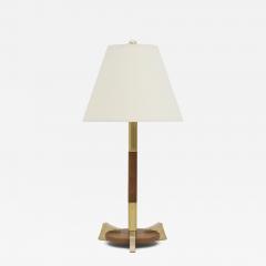Small Mahogany and Brass Table Lamp - 4243331