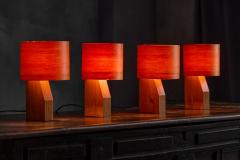 Small Mid Century Veneer Table Lamps 1960s - 4606562
