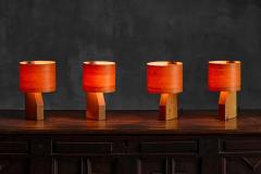 Small Mid Century Veneer Table Lamps 1960s - 4606586