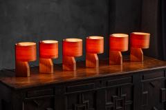 Small Mid Century Veneer Table Lamps 1960s - 4606591