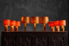 Small Mid Century Veneer Table Lamps 1960s - 4606616