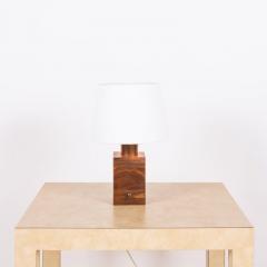 Small Minimalist Teak Lamp With Parchment Paper Shade - 3190278