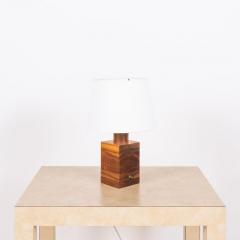 Small Minimalist Teak Lamp With Parchment Paper Shade - 3190279