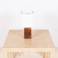 Small Minimalist Teak Lamp With Parchment Paper Shade - 3190280
