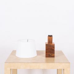Small Minimalist Teak Lamp With Parchment Paper Shade - 3190281