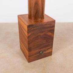 Small Minimalist Teak Lamp With Parchment Paper Shade - 3190282