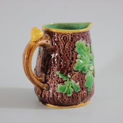 Small Minton Majolica Oak Jug Pitcher with Snail Handle - 2190337