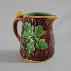 Small Minton Majolica Oak Jug Pitcher with Snail Handle - 2190339