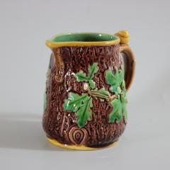 Small Minton Majolica Oak Jug Pitcher with Snail Handle - 2190341