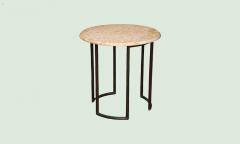 Small Occasional Bronze Center Side Table With Marble Top - 2831864