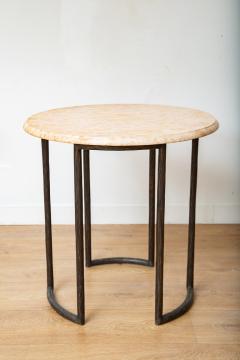 Small Occasional Bronze Center Side Table With Marble Top - 2831873