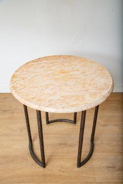 Small Occasional Bronze Center Side Table With Marble Top - 2831878