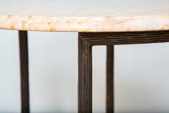 Small Occasional Bronze Center Side Table With Marble Top - 2831887