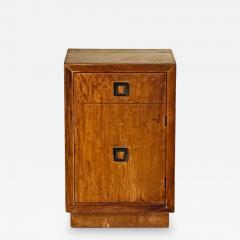 Small Patinated Walnut Midcentury Night Stand or Cabinet - 3680185