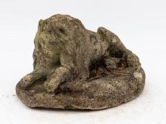 Small Recumbent Lion Reconstituted Stone English Mid 20th C  - 3725656