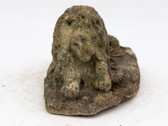 Small Recumbent Lion Reconstituted Stone English Mid 20th C  - 3725657